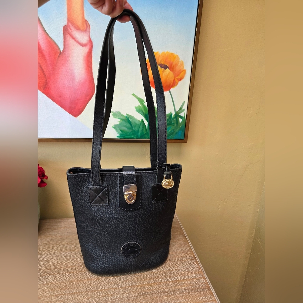 Dooney and bourke AWL black leather bucket bag